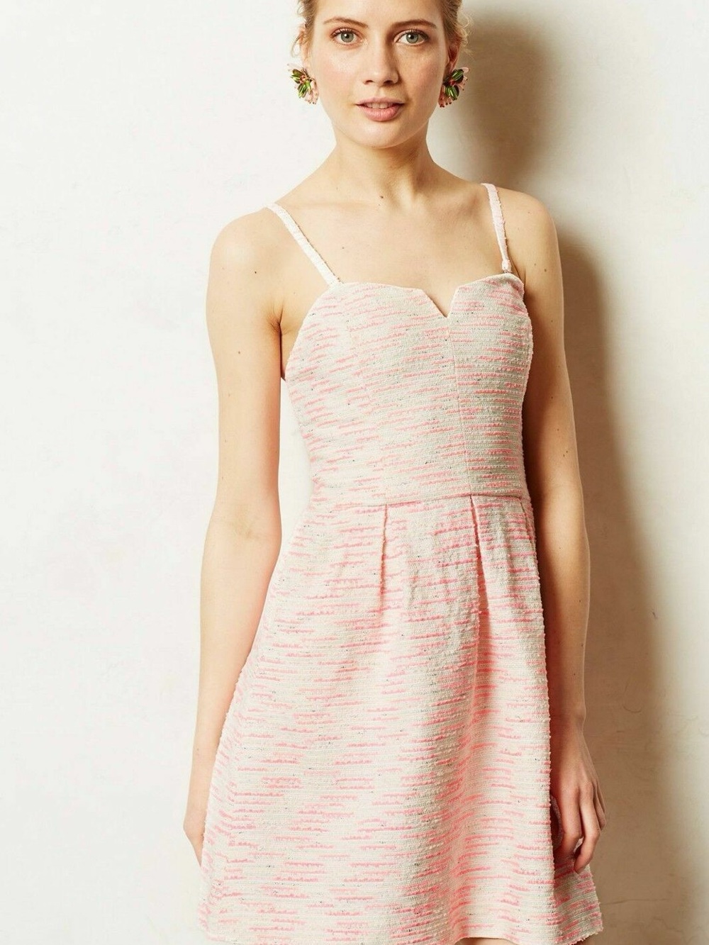 Anthropologie Moulinette Soeurs Light Pink Textured Mini Dress